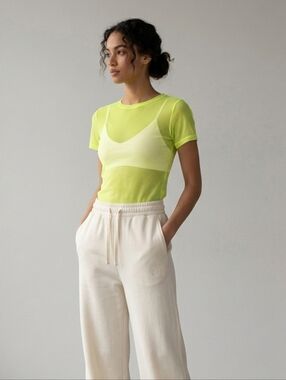 EMMA & SAM - NWT Neon Cropped Sheer Top